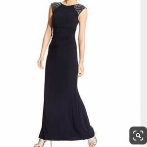 Xscape navy blue dress.